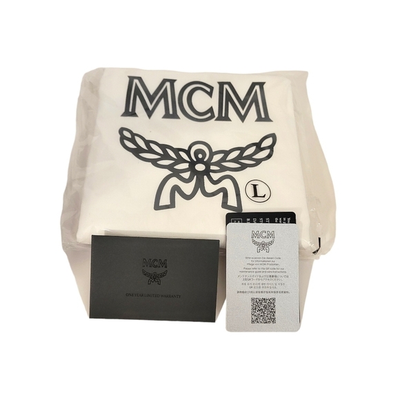 New MCM Blue & Black Camo Print Leather Stark Backpack main image 9